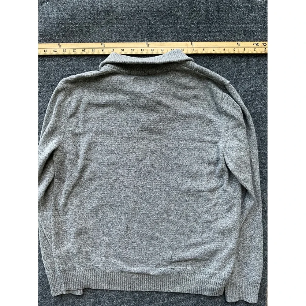 American Eagle Mens Mock Neck Button Sweater Heather Grey Classic Fit Large L